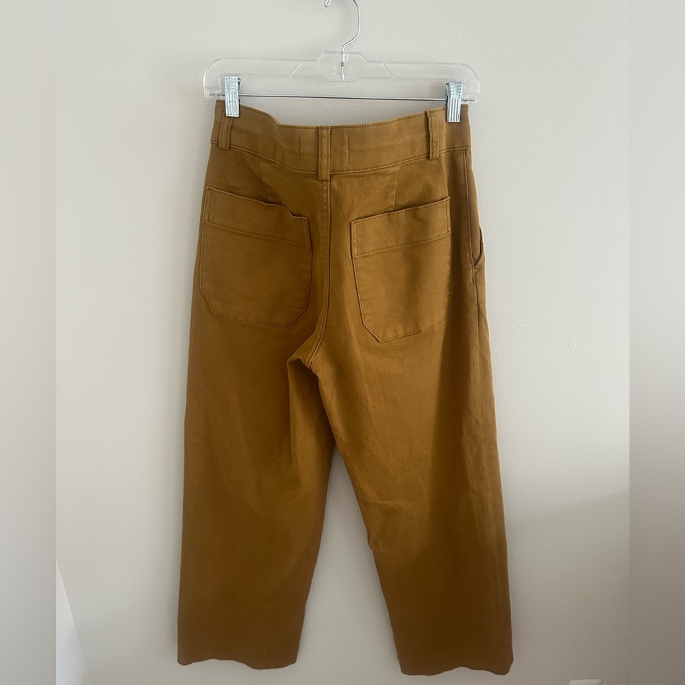Everlane the organic cotton wide leg pants‎ size 6 color tapenade natural fibers - Picture 9 of 10